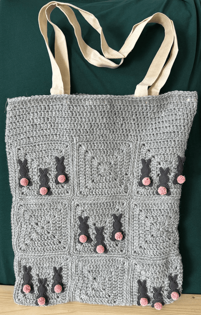 Grey Rabbit Tote Bag