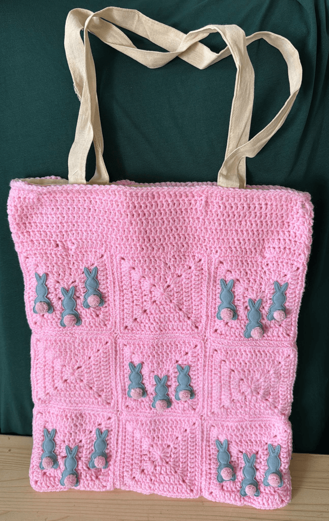Light Grey Rabbit Tote Bag